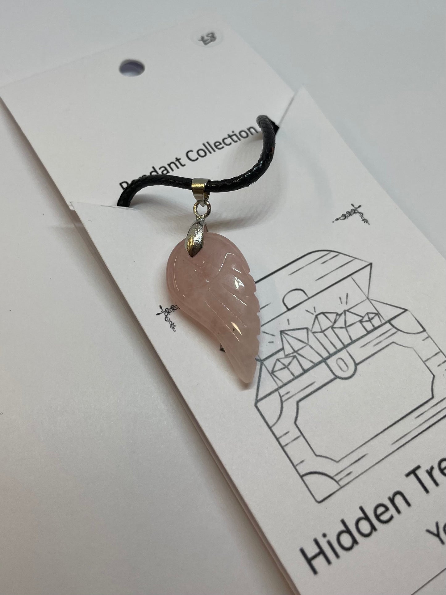 Rose Quartz Wing Necklace