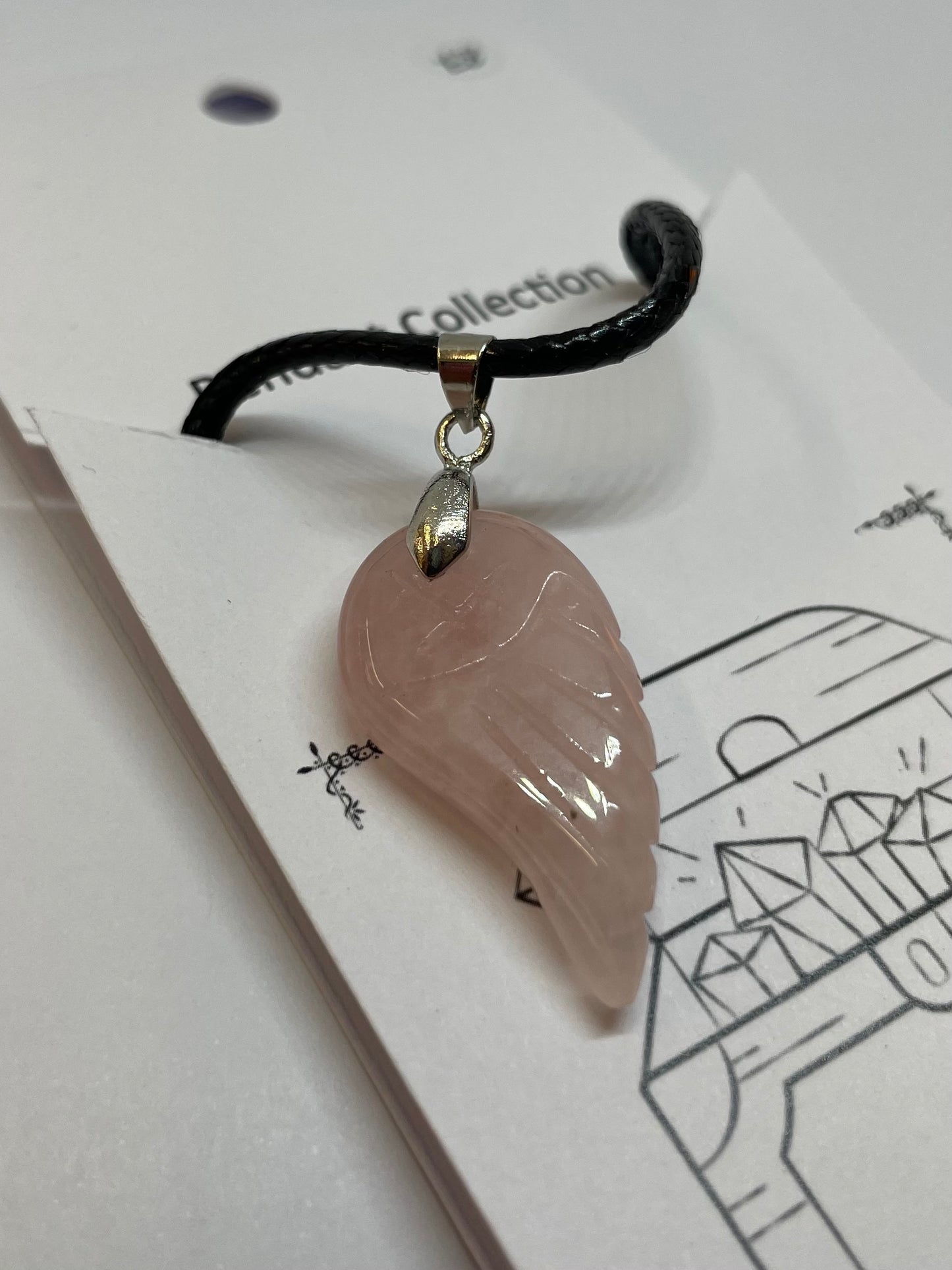 Rose Quartz Wing Necklace